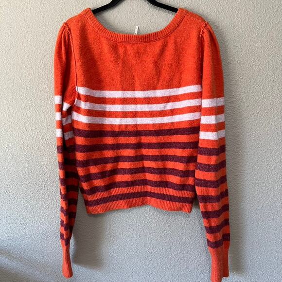 Free People Complete Me Fuzzy Sweater Striped Alpaca Blend Womens Sweater Small - Picture 6 of 6